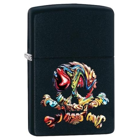 Zippo 2022 Zippo Skull Black Matte, 3D Texture Print,  ZIP-49187